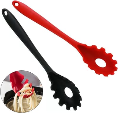 Set van 2 Siliconen Spaghetti Lepels - Hittebestendige Pasta Lepels voor Koken en Serveren van Noodles, Ideaal voor Spaghetti en Pasta Gerechten