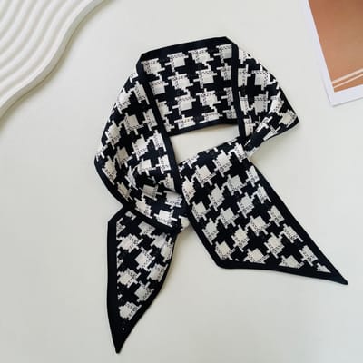 Dames Sjaal Dames Wraps Elegante Bloemen Stip Lente Zomer Zijde Sjaals Vierkant Hoofd Nek Haarband Band Neckerchief Smal One Size gray