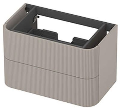 INK - Afgeronde Onderkast Gelakt 2 Laden Softclose met Gefreesd Front Tbv Grepen - 800x450x520 Mm - Mat Kasjmier Grijs