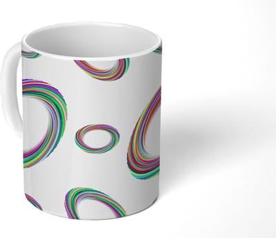Mok - Koffiemok - Ring - Regenboog - Patronen - Mokken - 350 ML - Beker - Koffiemokken - Theemok