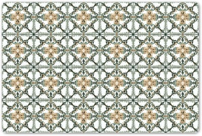 Placemats 45x30 cm - Placemat kunststof - 1 stuk - Floraal - Verweerd - Keurrijk - Borden onderleggers - Decoratie voor op tafel - Keuken tafeldecoratie accessoires - Vinyl onderlegger - Tafelversiering