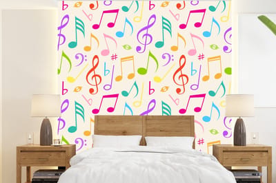 Behang - Fotobehang Muziek - Patronen - Regenboog - Breedte 220 cm x hoogte 240 cm