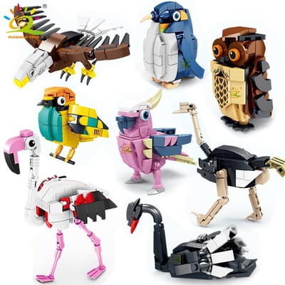 Moc Dieren Bouwstenen Adelaar Vogels Constructie Stenen Set Puzzel Monteren Speelgoed voor Kinderen Cadeau Educatief DIY Plezier gray
