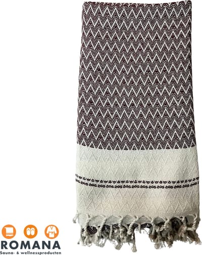Romana Products Waves Hamamdoek - Baddoek - Strandlaken - Saunalaken - 100cm x 180cm - Bordeaux