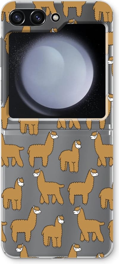 Case Company® - Hoesje geschikt voor Samsung Galaxy Z Flip5 hoesje - Alpacas - Soft Cover Telefoonhoesje - Bescherming aan alle Kanten en Schermrand