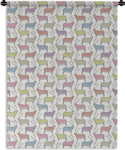 Wandkleed - Wanddoek - Patronen - Hert - Beige - 150x200 cm - Wandtapijt