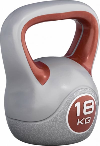 Gorilla Sports Kettlebell Trendy - Kunststof - 18 kg - Grijs - Rood