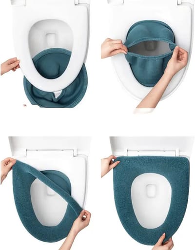 Livano Wasbare Toiletbril Cover - Wc Bril Hoes - Toiletbril - Wc Deksel - Toiletafdekking - Verwarmde Wc Bril - Donkergroen
