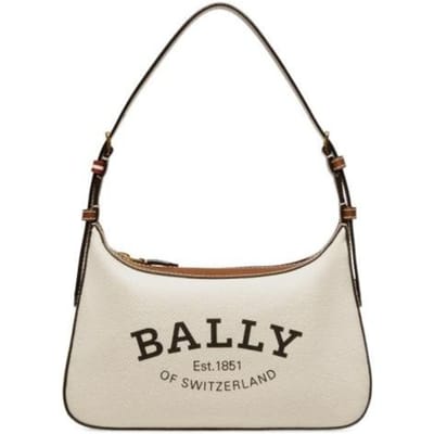 Bally Coralye Logo de la Marque Impression de Lettres Bandoulière Réglable Tissu Et Cuir Sac Cabas Sac à Bandoulière Sacs à Main pour Femmes Beige 6302810 Basic Set (Bag+Dust Bag) beige