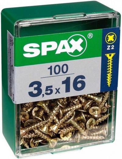 Spax Universele Schroef Yellox Verzonken Kop Pozi - 4x20mm - 100 Stuks