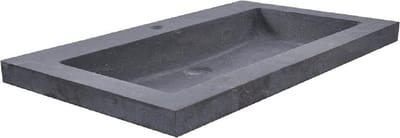 Wiesbaden Raw wastafel enkel met 1 kraangat 60x46x5 cm hardsteen gezoet