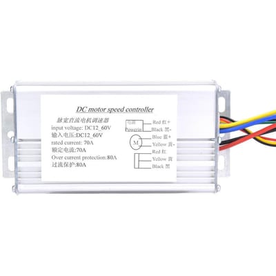 12V?60V 70A PWM DC Motor Snelheidsregelaar Omkeerbaar VooruitAchteruit Rotatie