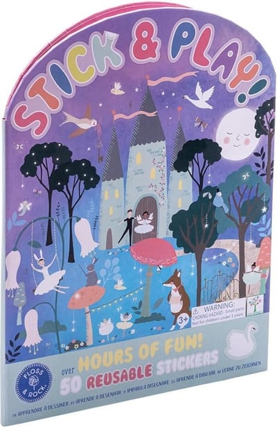 Floss & Rock Stickerboek met herbruikbare stickers, Zwanenmeer - 27,5 x 21,5 x 1 cm - Multi