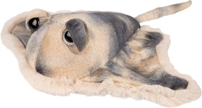 Suki Gifts pluche Pijlstaart Rog knuffeldier - cute eyes - grijs - 21 cm - Hoge kwaliteit