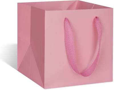 Cadeauzakjes - Papieren Zakken - Feest Boodschappen - Vierkante Bodem - 20x20x20 cm - Roze
