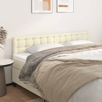 vidaXL - Hoofdborden - 160x5x78/88 - cm - kunstleer - crèmekleurig