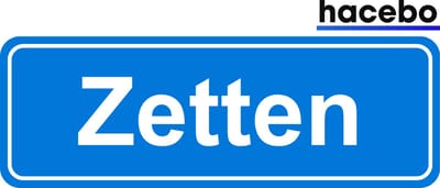 Hacebo - Plaatsnaam Sticker - 29x10 CM - Zetten sticker - Verkeersborden sticker - grappige cadeaus - Zetten