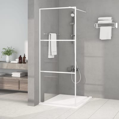 vidaXL - Inloopdouchewand - 80x195 - cm - transparant - ESG-glas - wit