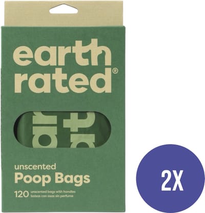 Combideal - Earth Rated Poepzakjes Met Handvat Geurloos - 2x 120 Stuks (240)