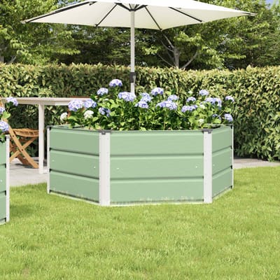 vidaXL - Plantenbak - Pastel - Groen - 129 - x - 129 - x - 45 - cm - Staal