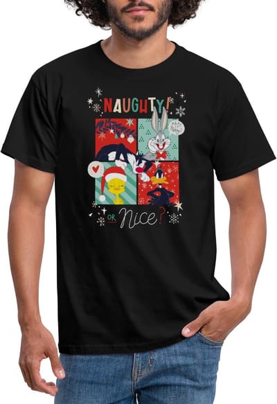 Looney Tunes Stout Of Aardig Kerstmis T-Shirt Heren
