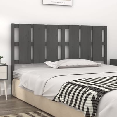 vidaXL - Hoofdbord - 165,5x4x100 - cm - massief - grenenhout - grijs
