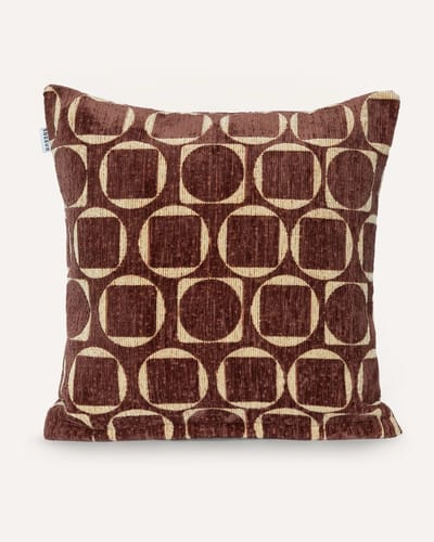 DOGGUO® Luxe Sierkussens - 50x50 cm - Kussens Woonkamer - Decoratie en Bank Kussen voor Binnen - Afneembare Hoes - Jacquard Stof - Retro Print Bruin Geel