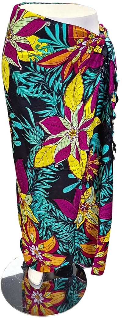 Om Namaste Sarong - 673 - Bloemen motieven - Roze, geel, rood