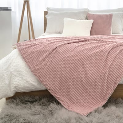 Zydante Fleece Deken - Ridgeline Sherpa - Oud Roze / 230x230 cm