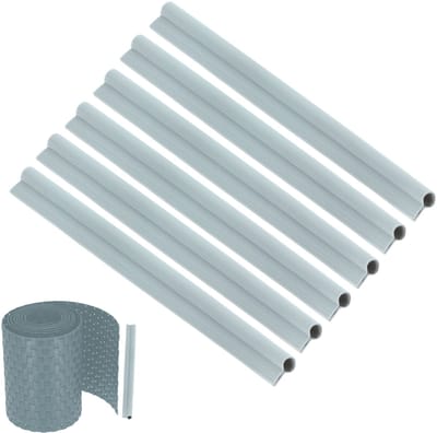 KADAX Klemrails voor zichtwerende strips, bevestigingsclips van kunststof, klemstrips, clips voor hekfolie, eindclips (set van 6, lichtgrijs)