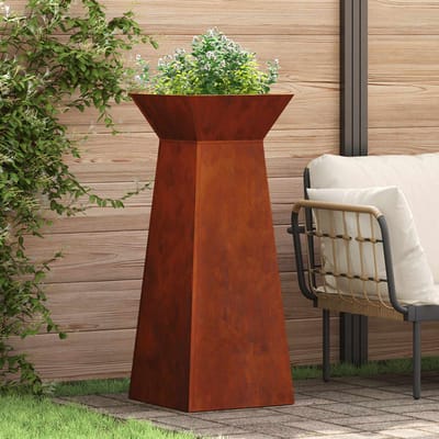 vidaXL - Pilarenbak - Roestkleurig - 40 - x - 40 - x - 100 - cm - weervast - staal