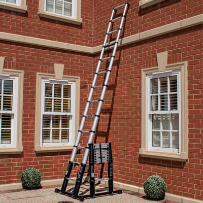BPS Telescoopladder – 3,8 m – Soft Close Technologie – Lichtgewicht Aluminium – 150 kg Draagvermogen – EN131-6-gecertificeerd