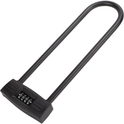 Verlengd 4-cijferig combinatie U-slot diefstalbestendig lange beugel resetbaar hangslot voor fiets gray
