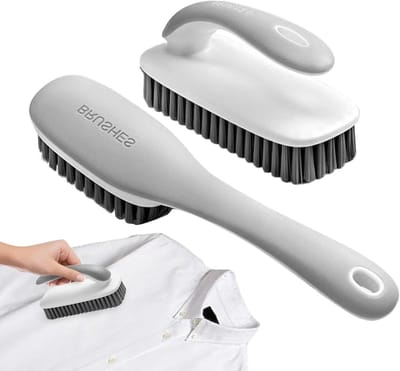 Wasborstel Set - Schoenborstel Schrobborstel - Vlekken Verwijderen - Ergonomische Grip - 13-20 cm - Grijs