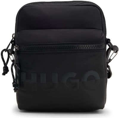 HUGO schoudertas Nosh Zip Reporter Black zwart