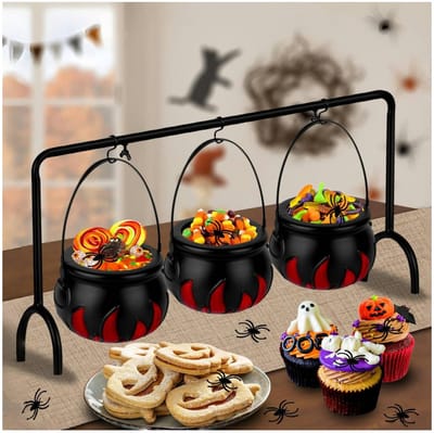 Dailygoods- Heksenketel Spooky Decoratie - Snoep Emmer - Feest Decoratie - Eenvoudige Montage - Betoverende Omgeving - Stevige Standaard - Feestdecoratie