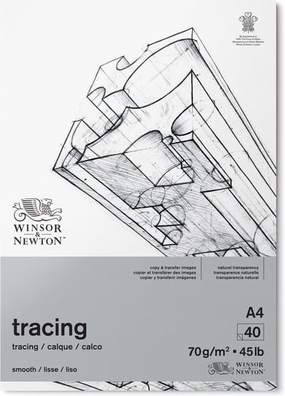 Winsor & Newton 6674001 Tracing Paper Pad A4 – 70 g/m², 40 vellen, transparant papier voor tekenen, schetsen & overlays