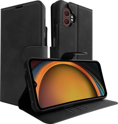 Just in Case hoesje geschikt voor Samsung Galaxy Xcover7 Pro Hoesje met Pasjeshouder - Premium Bookcase - Zwart