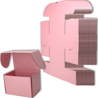 Postdozen, 200 x 150 x 150 mm Roze Verzenddozen Kartonnen Dozen voor Verzending, Levering en Verpakking voor Kleine Bedrijven (Verpakking van 25)