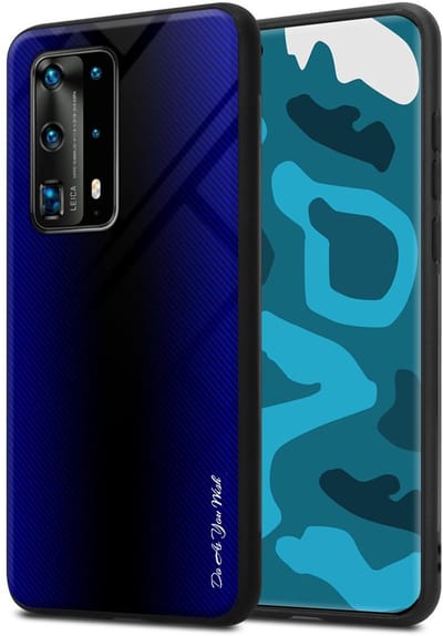 Cadorabo Hoesje geschikt voor Huawei P40 PRO / P40 PRO+ in KOBALT PAARS - Beschermhoes gemaakt van TPU silicone Case Cover en achterkant van gehard glas
