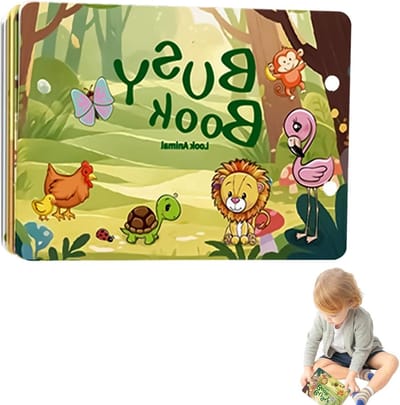 14 Kleine Bos Tafel Speelgoed voor Kinderen vanaf 1 Jaar, Interactief Montessori Boek, Sensory Speelgoed en Verjaardagscadeau voor Meisjes en Jongens