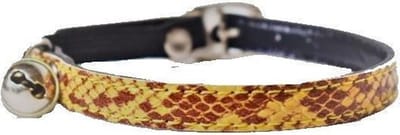 Kattenhalsbandje- slangenleerprint- bruin-Animal King