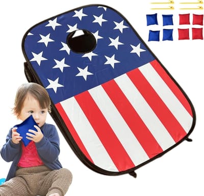 Zitzak Toss-spel voor kinderen, Zitzak-toss-spel voor kinderen | Cornhole bord met 8 zitzakken | Draagbaar buitenspeelgoed voor gazonactiviteiten voor kinderen van 3-8 jaar