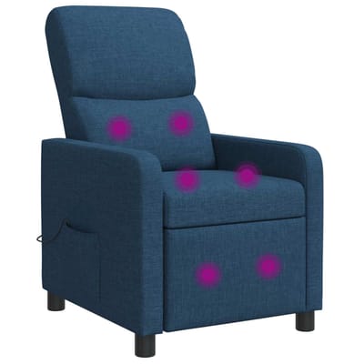 vidaXL - Massage - Relaxstoel - Blauw - Polyester
