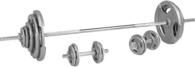 Gorilla Sports Halterset 100 kg - Gripper Gietijzer - Halters met Gewichten -Schroefsluiting 30 mm