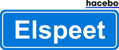 Hacebo - Plaatsnaam Sticker - 29x10 CM - Elspeet sticker - Verkeersborden sticker - grappige cadeaus - Elspeet
