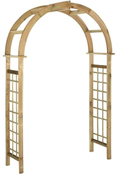 Thuys – Tuinscherm Hout – Tuinschutting – Schuttingpaneel – Boogvormig – 130 x 215 x 58 cm – Bruin