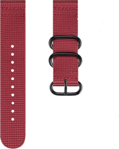 Nylon bandje - geschikt voor Huawei Watch GT Runner 2 / GT 2(e) 46 mm / GT 3 / 4 / 5 (Pro) 46 mm / Watch 3 (Pro) / Watch 4 (Pro) / GT 6 (PRO) 46mm - bordeauxrood