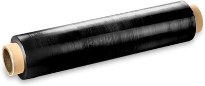 Zwarte rekbare stretchfolie 40 cm - ondoorzichtig 150-200 m - 23 micron - voor pallets dozen verhuizingen