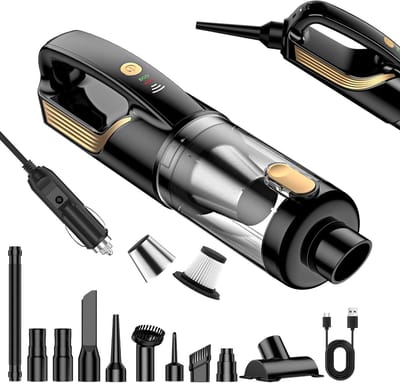 Draagbare Kruimeldief - Auto Stofzuiger - Snel Opruimen - 4-in-1 Multifunctioneel - 27000 Pa - Zwart